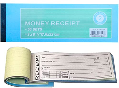50 Sets pro Buch Mieten, Quittungsbuch Neuverkaufsbestellung Geld Quittung Record Book 2-teilig, Carbonless (1)
