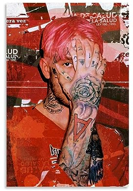 UMCHU Lil Peep Art Poster Dekorative Malerei Leinwand Wandkunst Wohnzimmer Poster Schlafzimmer Malerei,Wandkunst Bilddruck Moderne Familienzimmer Dekor 08x12inch(20x30cm)
