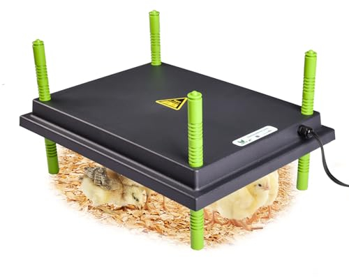 Tetuga Placa calefactora para Pollitos de 12 x 16 Pulgadas para Pollitos con Altura y ángulo Ajustables, 30 W más Segura Que la lámpara de incubadora calienta hasta 40 Pollitos