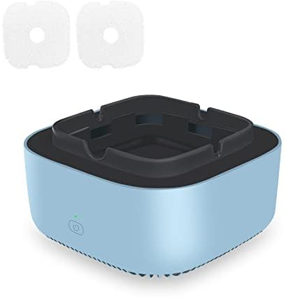 Cendrier Sans Fumée,Cendrier Purificateur avec 2 Tampons Filtrants de Remplacement, Aspiration Ionique Négative Enveloppante à 360 Degrés, Fonction de Minuterie d'arrêt Automatique, pour Maison