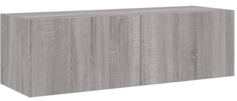 vidaXL Mobile TV a Parete con Luci LED Grigio Sonoma 100x35x31 cm