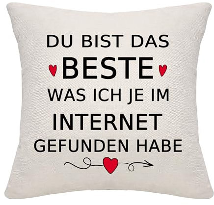 Bommex Romantische Kissenbezug für Freund Freund Frau Ehemann Geschenk für Sie Ihn Geburtstag Geschenk Weihnachten Geschenk(Stil-1)