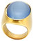 Bihsilin Edelstahl Ringe für Frauen, Hochzeit Ring Damen mit Blau Stein Siegelring Gold Ringe Personalisiert Nickelfrei Gr.52 (16.6)