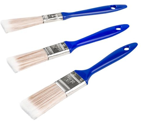 Efficient Dustpan & Brush Set for All Surfaces - No Mess, No Bristle Loss - Includes DIY Paint Brush Set for Emulsion, Gloss, Satin Paint - Walls, Ceilings, Furniture, Wood & Metal - 3-Piece Set