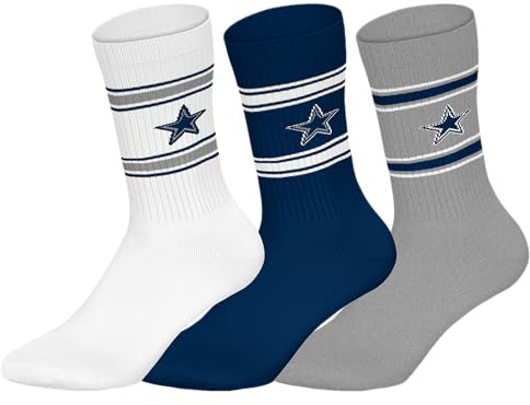 NFL Unisex Dallas Cowboys 3pk Crew Socks Sport socks (3er Pack)