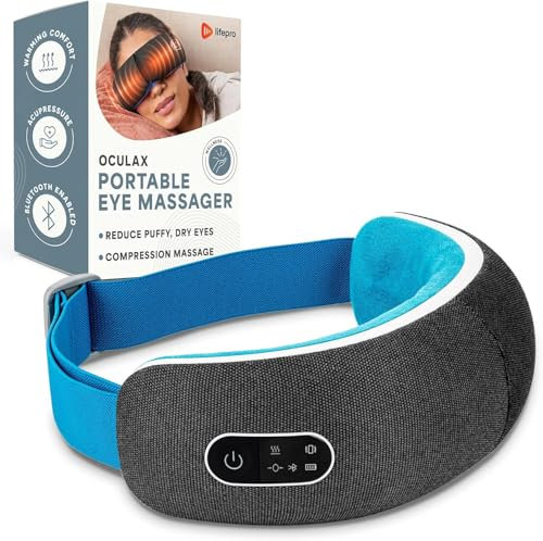 Masseur Oculaire – Masque Chauffant pour Yeux avec Musique & Compression – Pliable et Relaxant pour Fatigue et Sommeil