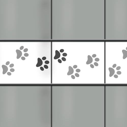 M-tec Sichtschutzstreifen Hundetabsen für den Doppelstabmattenzaun | Hundemotiv (1er Pack)