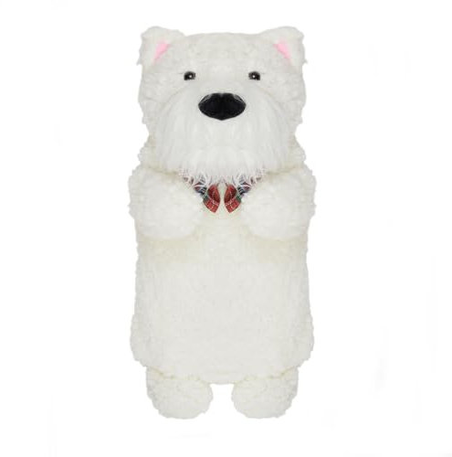 A2Z Hot Water Bottles 3D Animal Scotty Dog Soft Plush Fleece Cover 750ML Durable Leak Proof Rubber Bottle Pain Relief Cosy Nights Neck Back Shoulder Warmer Sofa Bedtime Heat Theraphy