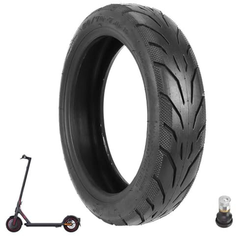 Prodrocam 10 Zoll E Scooter Tubeless Reifen für Xiaomi 4 Pro Scooter 60/70-7 Roller Ersatzreifen Vakuum Reifen Vorne/Hinten Schlauchlose, mit Ventil (Schwarz-1 Stück)