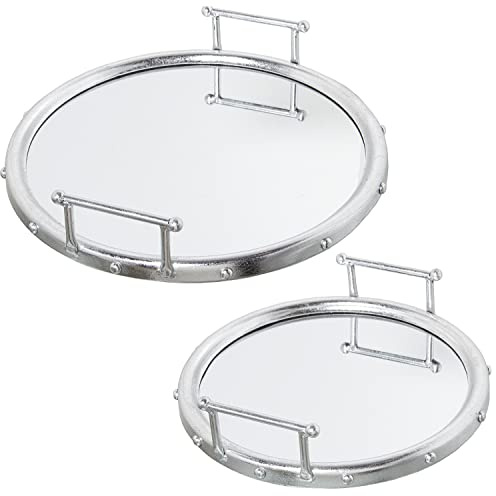 SET 2 BANDEJAS METAL PLATEADOESPEJO °47X9CM+°40X9CM,INT:°41/°33