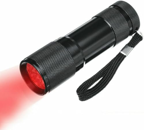 SGHOPLG Linterna de luz roja intensa de 9 LED y 670 NM contra el deterioro de la Vista