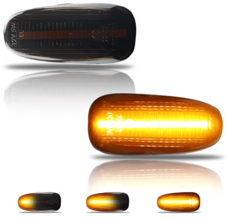 GSOWO 2 Stücke Blinker Seitenblinker mit Can-bus Fehlerfrei 2835 SMD für alle Astra G | Zafira A, Voll-LED-Streifen Blinker, Schwarz