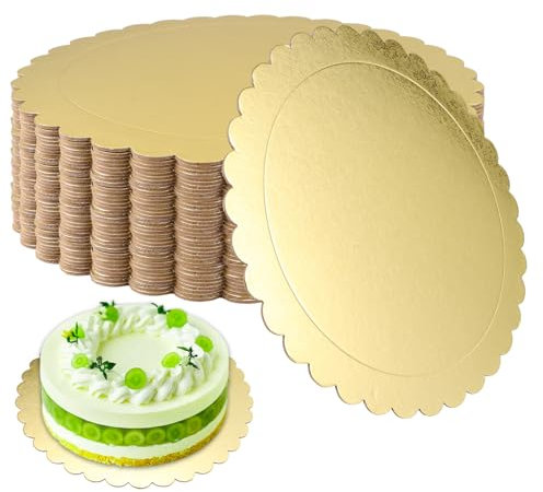 LOPYXBR 20 Stück Cakeboard 30 cm Rund, Cake Board Gold Tortenunterlage Rund, 12inch Tortenplatte Pappe für Transport Kuchen, Geburtstage, Hochzeiten, Familienfeiern, Feiertagspartys