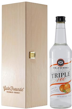 Olando Triple Sec Likör mit Geschenk-Holzkiste