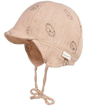 maximo GOTS Baby-Schildmütze Musselinstoff, Bindeband, Futter, UV 50 Musselin