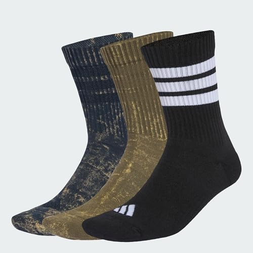 adidas Unisex 3 Stripes Cushioned Crew Stone Wash 3 Pair Pack Socken
