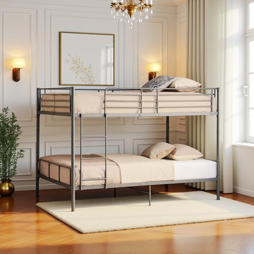 DORAFAIR Litera de Metal 140x200 con Espacio de Almacenamiento, Multiusuario Robusta y Estable, Ahorro de Espacio, Negro