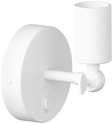 ledscom.de Wandleuchte FETRO, Schalter, weiß matt, rund, 1x E27 max. 60W