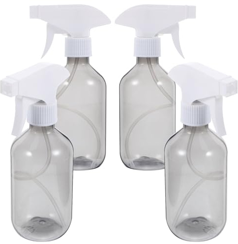 MINAOLULUS 4 Stück Transparente Sprühflaschen 300 Ml aus Kunststoff Feiner Wassernebel Zerstäuber für Pflanzenpflege Gartenarbeit und Haarpflege Leicht und Tragbar