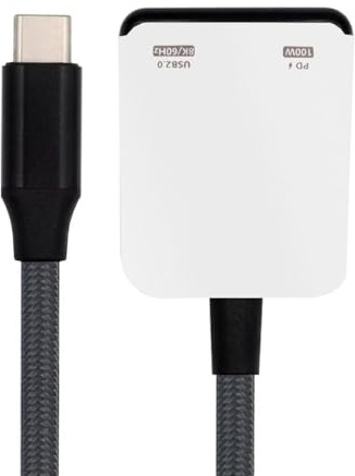 xiwai USB-C Typ-C 1-zu-2 VR AR Brille 8K Video OTG USB-C Buchse 100W PD Stromkabel Weiß für NS Handheld Konsole Laptop Tablet Smartphone