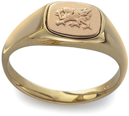 Clogau Gold 9ct Yellow & Rose Gold CMG80 Unisex Welsh Dragon Signet Ring