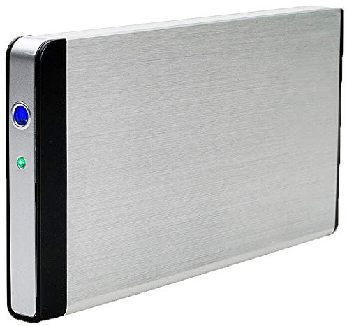 FANTEC fanbox FB-C25US2 Externes Festplattengehäuse (für den Einbau einer 6,35 cm (2,5 Zoll) SATA Festplatte oder SSD, USB 2.0 und eSATA Anschluss, robustes Aluminium Gehäuse, gebürstet) silber