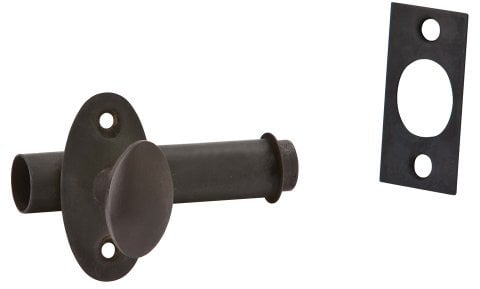 SCHLAGE Ives Mortise Door Bolt, Brass Oval Knob, Steel Bolt, Oil Rubbed Bronze
