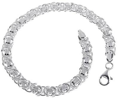 Flaches Königskette Armband 925 Silber - 6mm , Länge 16-25cm
