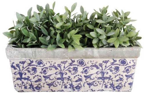 Esschert Design - Jardinière en céramique bleue patinée