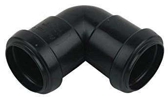 FloPlast Black Push-fit 90° Waste Pipe Bend (Dia)32mm