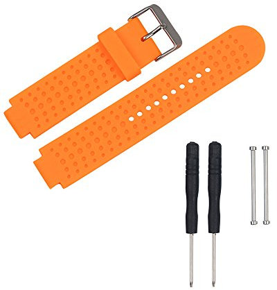 WEINISITE Armband für Garmin Forerunner 235, Weiches Silikon Ersatzarmband Sport Armbänder Atmungsaktiv Uhrenarmbänder für 230/220/620/735 (Orange)