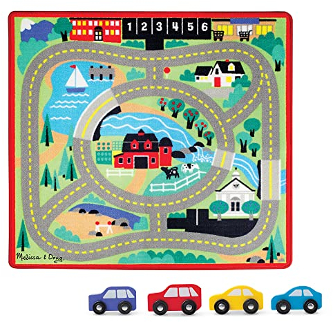 Melissa & Doug Spielteppich (100 x 90 Zentimeter) - Stadt und Straßen mit Autos (5 Teile)