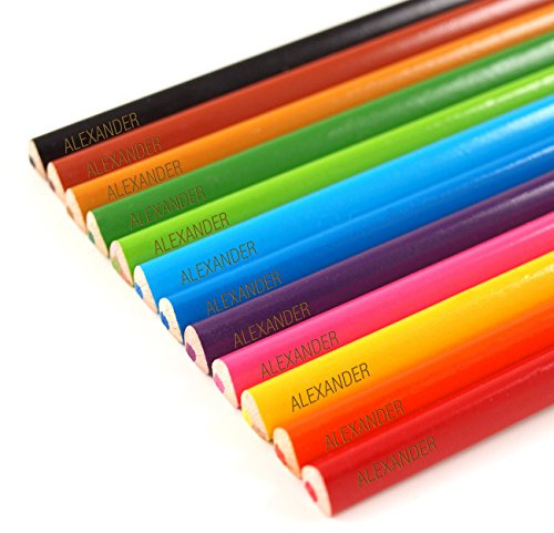 Herlitz Buntstifte mit Namen - individuell graviert - personalisiert -12 Stück dreikant