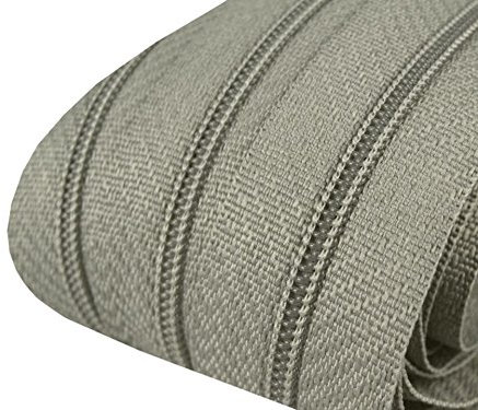 Schnoschi 1 m endlos Reißverschluss hellgrau 3mm Laufschiene + 2 Zipper