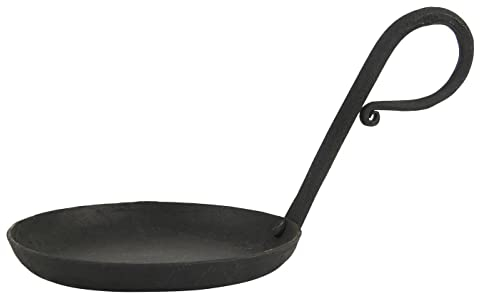IB Laursen Kerzenhalter für Stumpenkerze, Länglich, Henkel, Metall, Schwarz, Modern, 5 cm, Tischplatte, Indoor, Casual