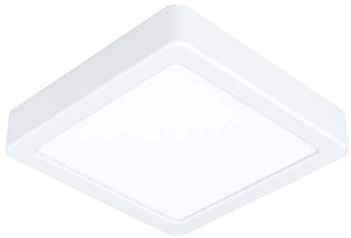 EGLO LED Deckenleuchte Fueva 5, L x B 16 cm, 1 flammige Aufbauleuchte aus Stahl und einer Kunststoff Leuchtfläche, Deckenlampe in Weiß, LED Aufbaulampe warmweiß