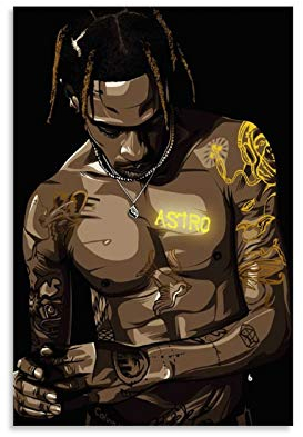 ZXCMNB Travis Scott Poster dekorative Malerei Leinwand Wandkunst Wohnzimmer Poster Schlafzimmer Malerei 12x18inch(30x45cm)