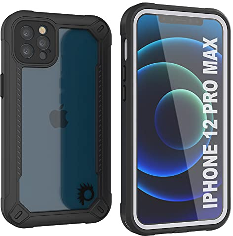 Punkcase for iPhone 12 Pro Max Waterproof Case [Maximus Series] [Slim Fit] [IP68 Certified] Clear Armor Cover with Screen Protector | Ultimate Protection for iPhone 12 Pro Max (6.7) (2020) [White]