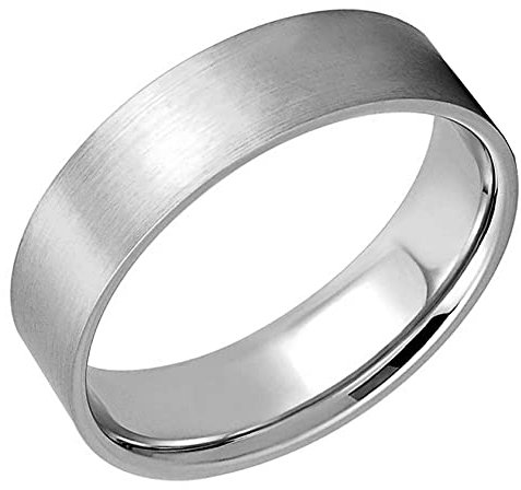 Everstone Paar Ringe Eheringe, Titane Ring Herren/Damen Hochzeit, Verlobung, Alltag, Freundschaftsring, Männer Damen Partnerringe Eheringe, Größe 46 bis 77 Farbe: Platin 6MM 4MM
