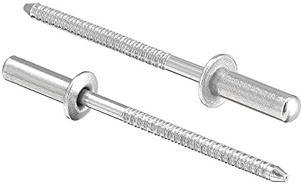 sourcing map Blind Rivets, 304 Stainless Steel Pull Rivets Core Decoration Rivets 3.2mm Diameter 10mm Grip Length Silver Tone, 50pcs