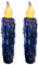 CVHOMEDECO. Real Wax Hand Dipped Battery Operated LED Timer Taper Candles Rustic Primitive Flameless Lights Decor, 4.75 Inch, Navy Blue, 2 PCS in a Package