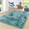 Langflor Teppich Wohnzimmer Shaggy Hochflor Pastell Modernes Einfarbig Soft Garn, Farbe: Türkis, Größe:80x150 cm