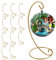 EMAGEREN 12 Pcs Ornament Display Stand Iron Hanging Hook Holder Glass Ball Ornament Holder Stand Home Wedding Decoration Rack for Hanging Globe Air Plant Terrarium Plant Witch Ball Christmas Ornament