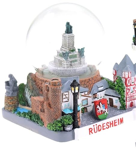 Rüdesheim Schneekugel Snowglobe Drosselgasse 4 eckiger Sockel Souvenir Germany