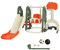 COSTWAY 6 in 1 Toddler Slide and Swing Set, Kids Climber Playset with Adjustable Basketball Hoop, Football Goal and Golf Hole, Children Activity Center for Indoor