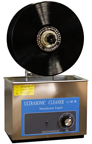 Amhuui Ultrasonic Vinyl Record Cleaner, Professional Ultrasonic Cleaner, 4L 40kHz Vinyl Ultrasonic Cleaning, Machine Knob Control Record Ultrasonic Cleaner