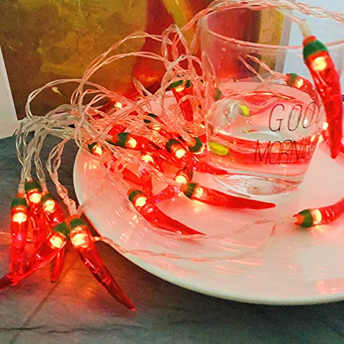 Riaxuebiy Rot Chili Lichterketten LED Seil Feen Nachtlicht Pfeffer Chili Lampen USB Warmweiß für Weihnachten Hochzeit Urlaub Party Dekoration (3m20led, Chili-A)