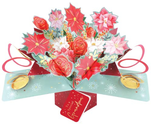 Grandma Christmas Card 3D Festive Bouquet Pop Up Christmas Card Xmas Cards POP067X08