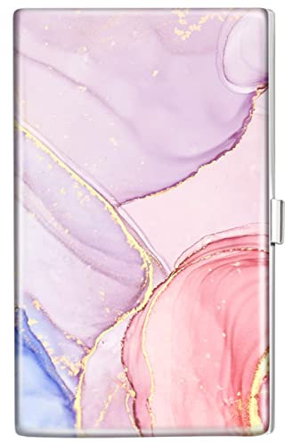 Swooflia JMPH1115-02 Porte-cartes professionnel en métal, Marbre rose.