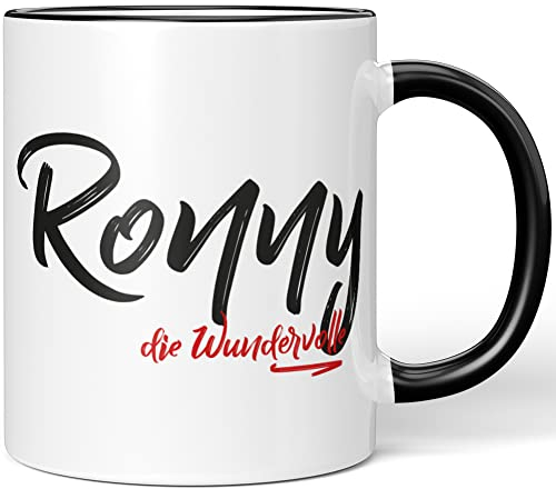JUNIWORDS Tasse, Ronny, die Wundervolle, Schwarz (5288881)